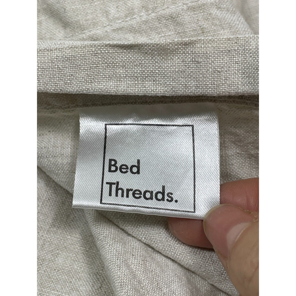 Bed Threads 100% Linen Flat Sheet Full / Queen Beige Quiet Luxury 90x102 in Read - Picture 2 of 7